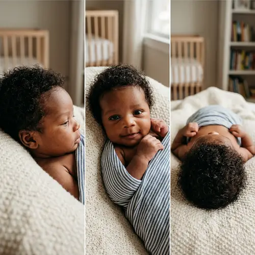 Newborn Baby Boy Photos: Front, Side, and Back Views