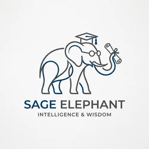 Smart Elephant Logo | Minimalist Design for Intelligent Brand