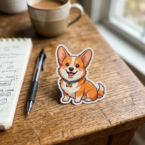 Adorable Small Corgi Sticker - Cute Vinyl Decal for Dog Lovers