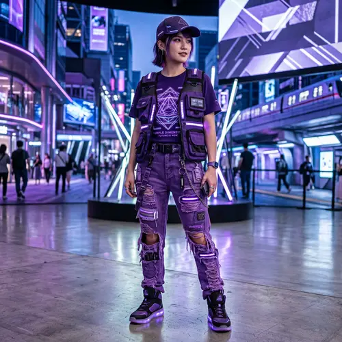 Futuristic Purple Fashion: Trendy Outfits & Accessories