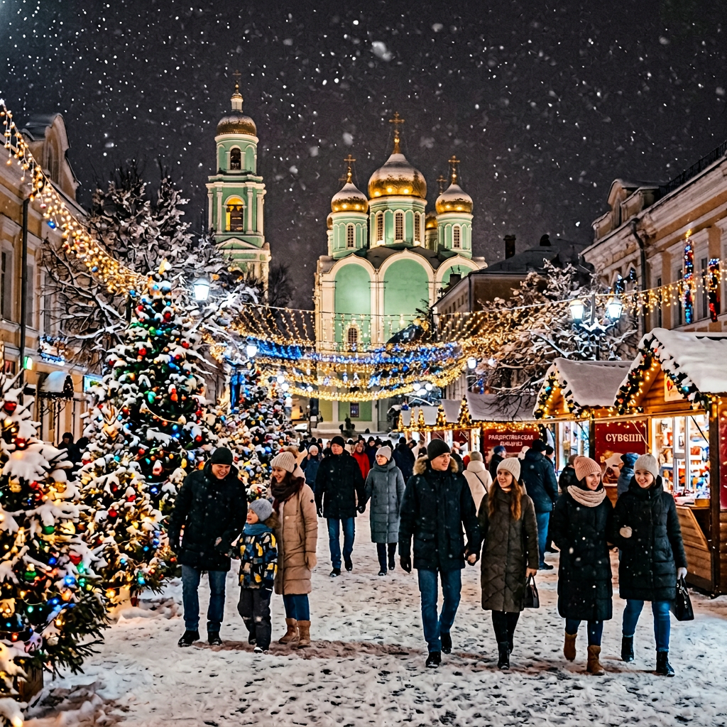 Smolensk Christmas Evening: Winter Wonderland Scene | AI Art