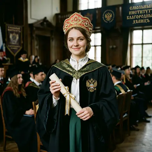 Elegant Slavic Graduate | Noble Maidens Institute Diploma Ceremony