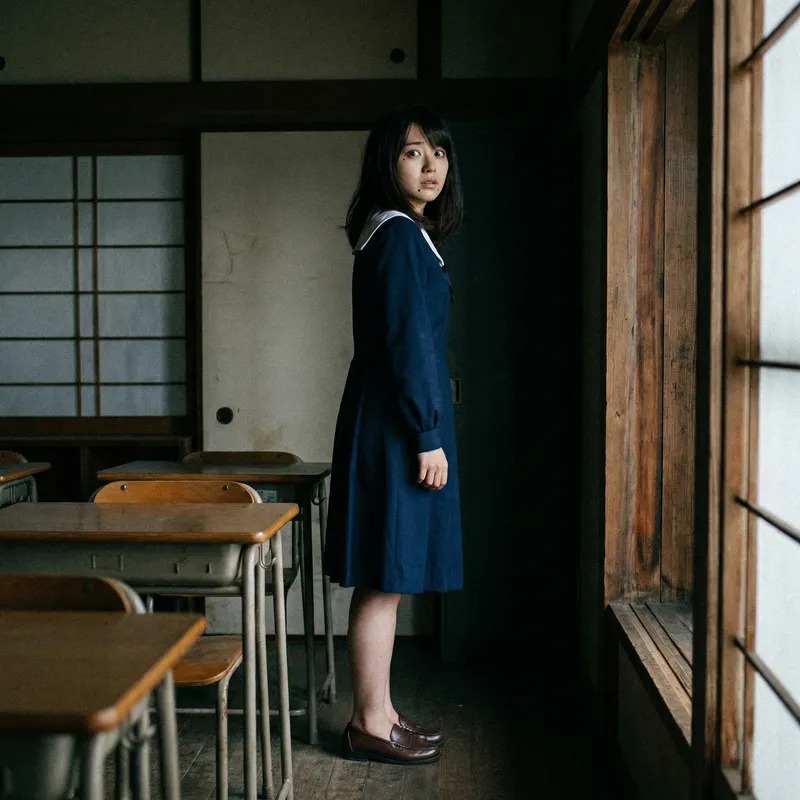 Mieruko-chan Anime: Cute Japanese Girl in Supernatural Scene