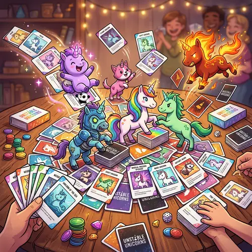 Colorful Unstable Unicorns Playing Card Game | Playful Artwork