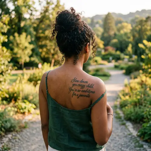 Inspirational Tattoo: Slow Down You Crazy Child