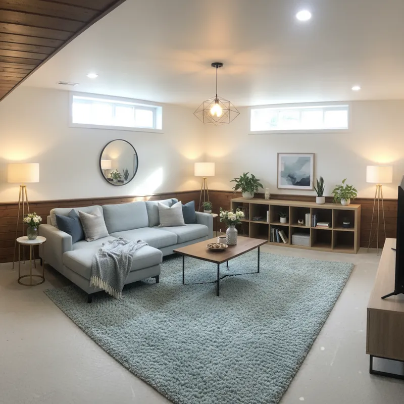 Bright & Inviting Modern Basement Interiors