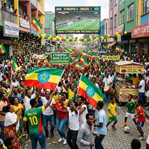 Ethiopian World Cup Victory Celebration | Street Scene in Ethiopia