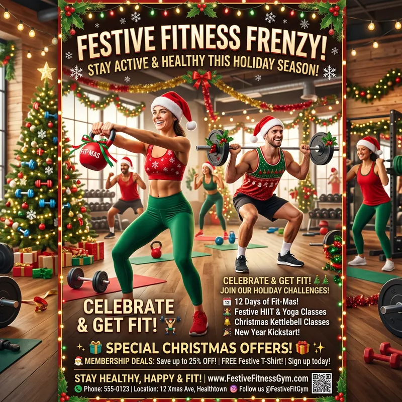 Christmas Fitness Flyer: Stay Healthy This Holiday Christmas Fitness Flyer: Stay Healthy This Holiday