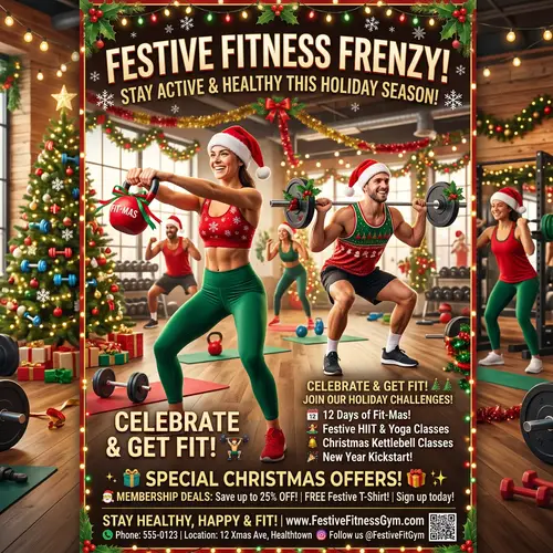 Christmas Fitness Flyer: Stay Healthy This Holiday