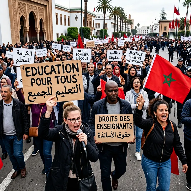 Protest of Teachers in Morocco: Diverse Demonstrations