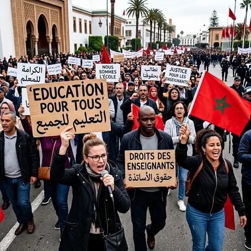 Teachers' Rights Protest in Morocco: Diverse Manifestations