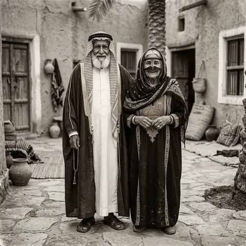 Traditional Saudi Elders in Cultural Attire