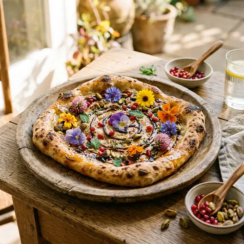 Rustic Honey Flatbread with Pomegranate Molasses