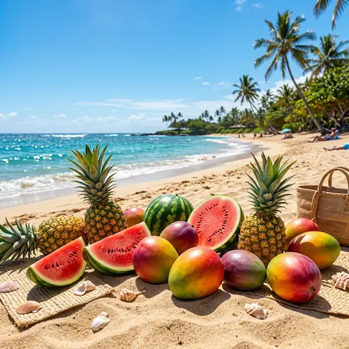 Tropical Beach Summer Fruits Paradise