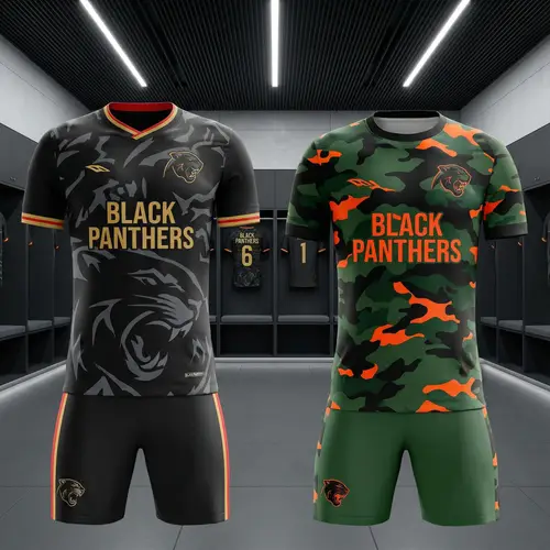 Modern Black Panthers Football Kits for Players & Goalkeepers