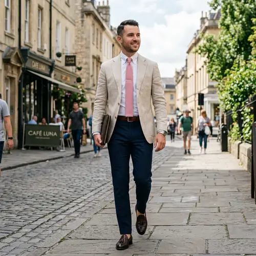 Stylish Navy Trousers & Blazer Outfit Inspiration