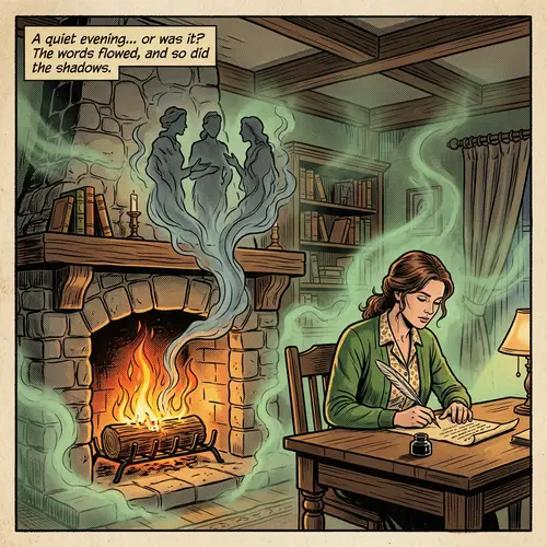 Spacious Living Room with Fireplace and Mystical Vibes