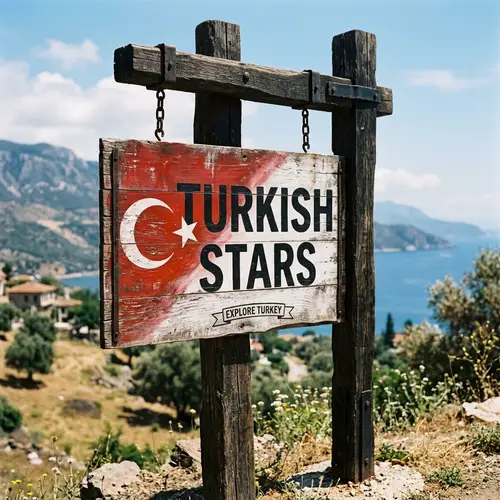Turkish Stars Sign - Explore Red & White Antiquated Design