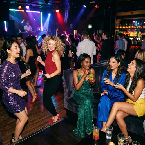 Vibrant Club Night: Diverse Women Having Fun