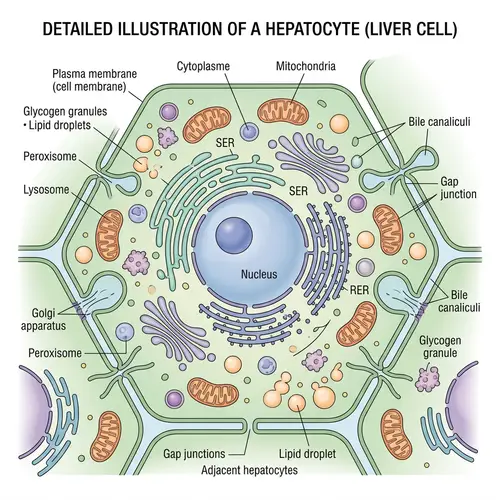 Liver Cell Structure: Visualizing Hepatocytes with Organelles