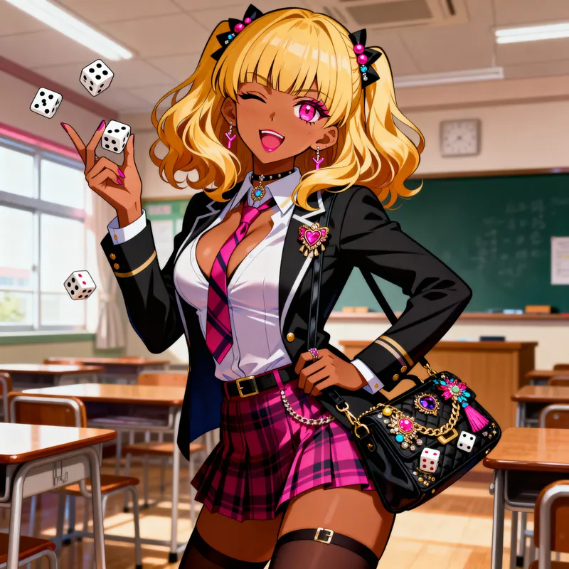 Aesthetic Kakegurui Gyaru Girl Anime Art