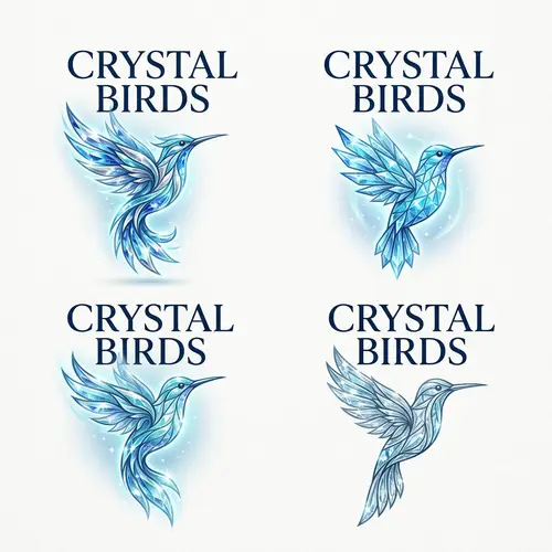 Crystal Birds: Abstract Logos with SWAROVSKI-Like Elegance