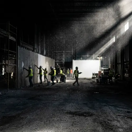 Hyper Realistic White Dust Artwork with Luminous Rays