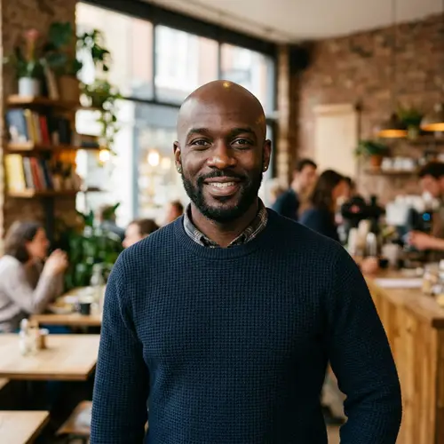 Portrait of a Bald Black Man with Beard
