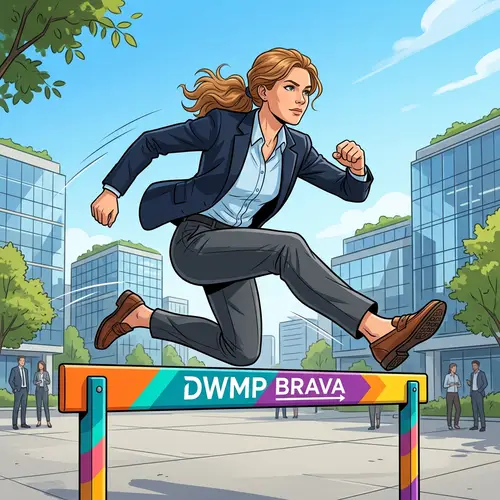 Female Office Worker Hurdling | DWMP BRAVA