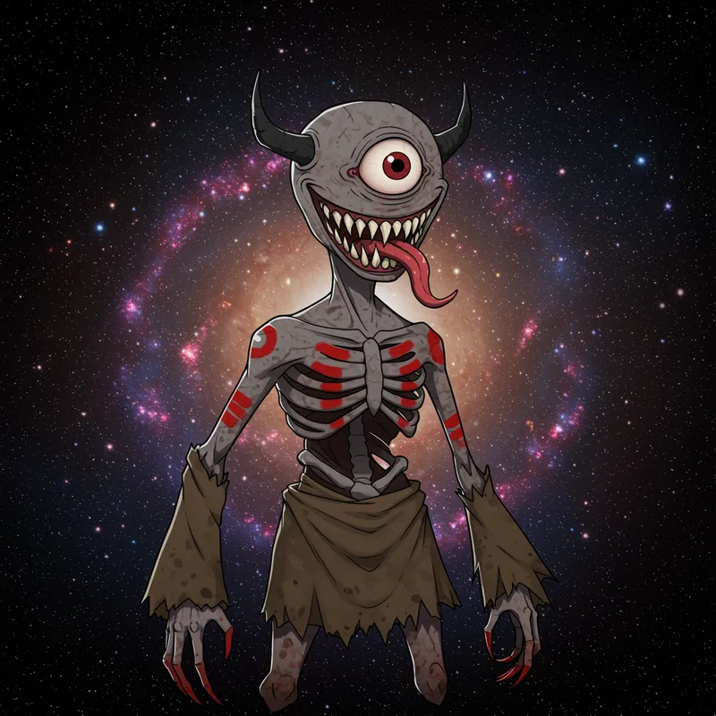 Galactic One-Eyed Creature with Diabolical Charm