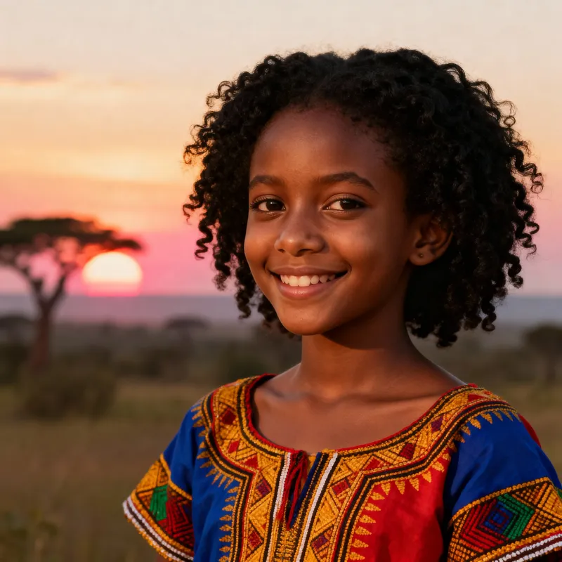 Ethiopian Beauty: Captivating Portrait of a Girl Ethiopian Beauty: Captivating Portrait of a Girl