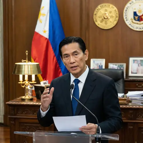 Influential Asian Politician Speaking in Government Office