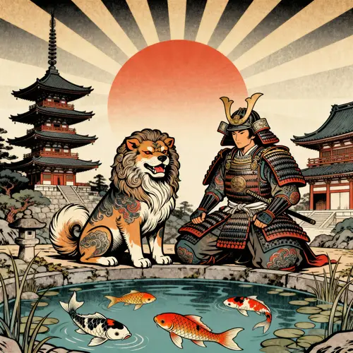 Japanese Shisha Dog Tattoo Design