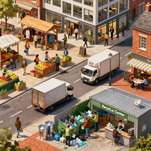Dynamic Town Scene: Economy in Action
