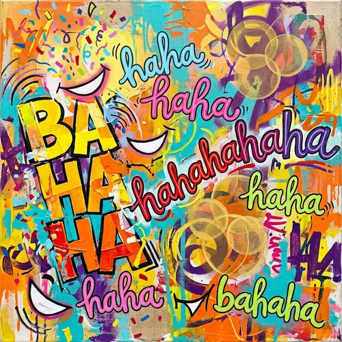 Expressive 'Laughing' Emojis in Abstract Art Style