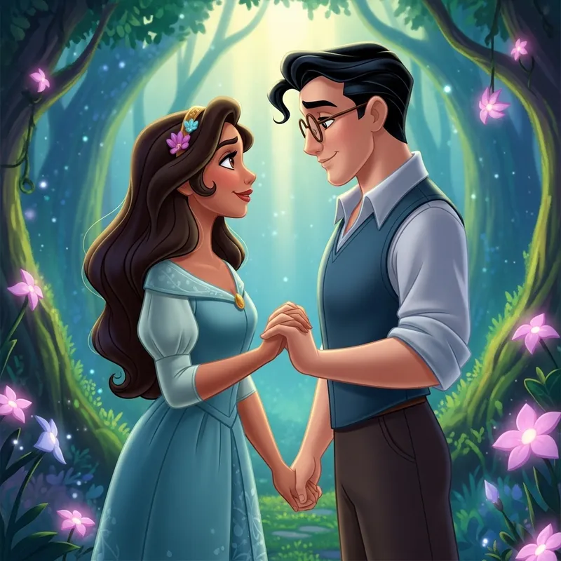 Charming Disney Couple Illustration