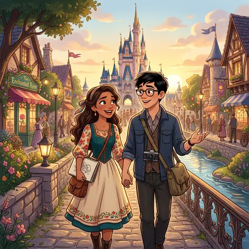 Charming Disney Couple Illustration
