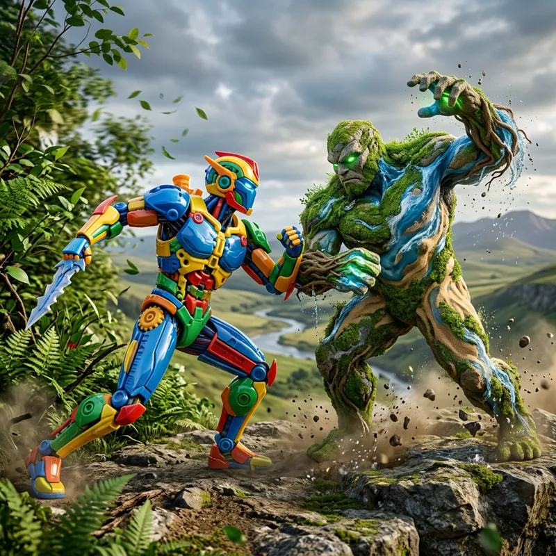 Epic 3D Battle: Plastic vs Earth Characters Epic 3D Battle: Plastic vs Earth Characters