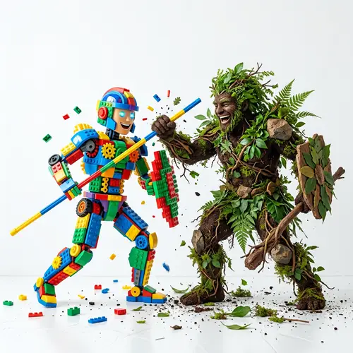 Plastic vs. Earth: A Playful Battle of Characters
