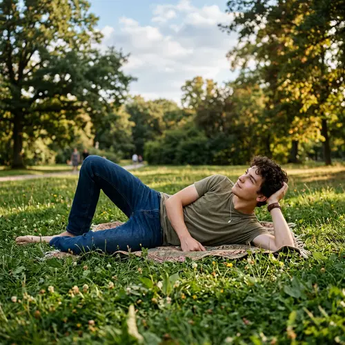 Reflective Moments: A Young Boy in Nature