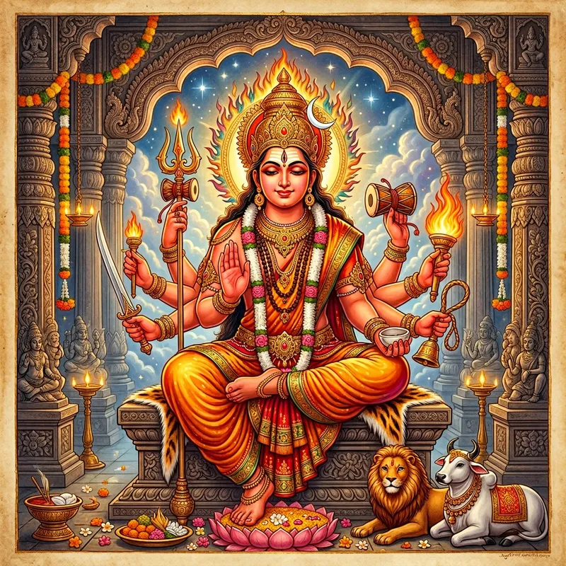 Agni Veerabhadra: Tranquil Deity in Divine Bliss