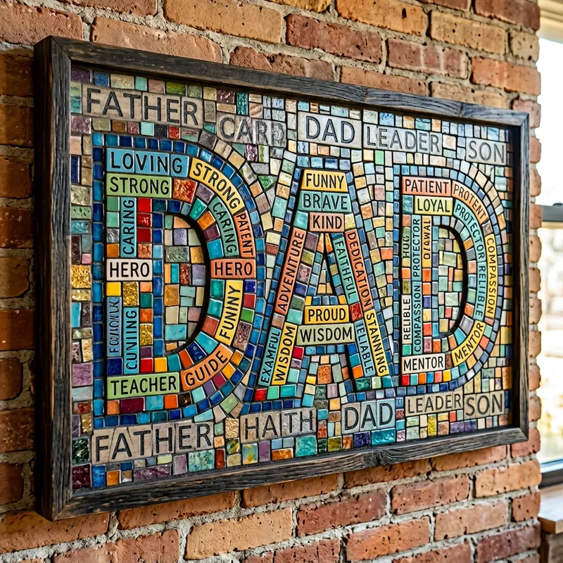 DAD Mosaic: Loving, Strong, Caring Tribute DAD Mosaic: Loving, Strong, Caring Tribute