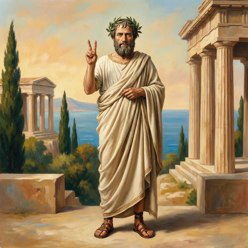Aristotle | Peace Sign Pose Standing
