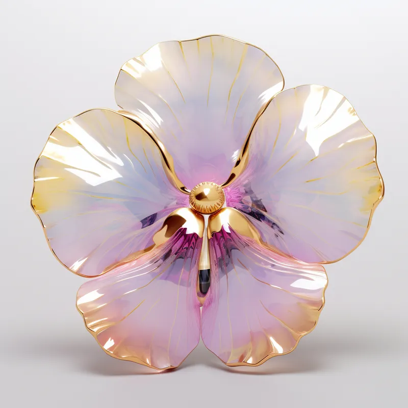 Elegant Large Pansy Flower in Gems & Gold Elegant Large Pansy Flower in Gems & Gold