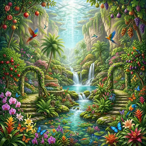 Heavenly Paradise Garden | Lush Greenery, Waterfalls & Wildlife