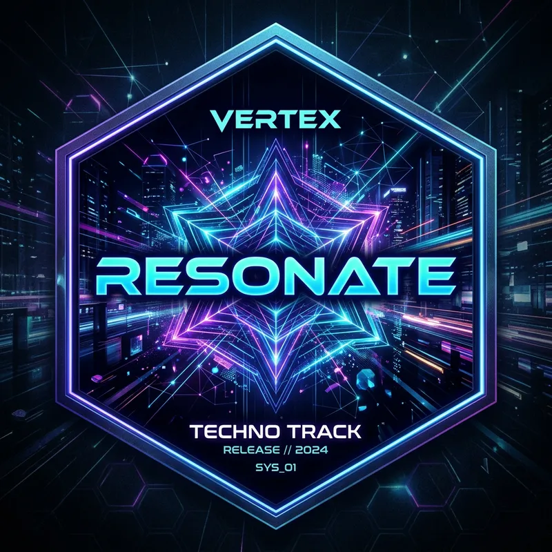 Hexagon Techno Music Track Cover Design Hexagon Techno Music Track Cover Design