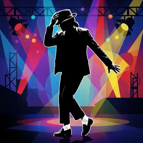 Iconic 80s Male Performer Silhouette Art