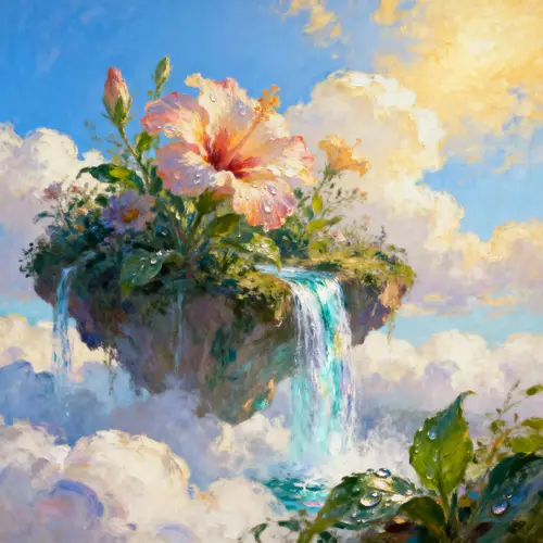 Enchanting Floating Island Fantasy Landscape