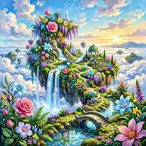 Enchanting Floating Island Fantasy Landscape