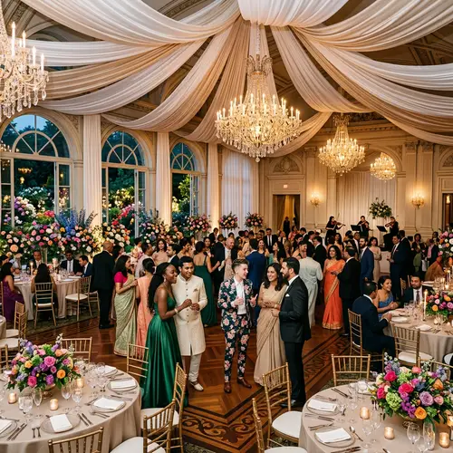 Luxurious Wedding Hall 2024 | Elegant Decor & Diverse Guests
